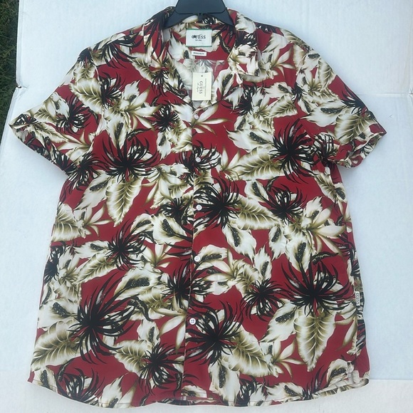 New GUESS Men's Resort Shirt Regular Fit SZ XL - Picture 2 of 8
